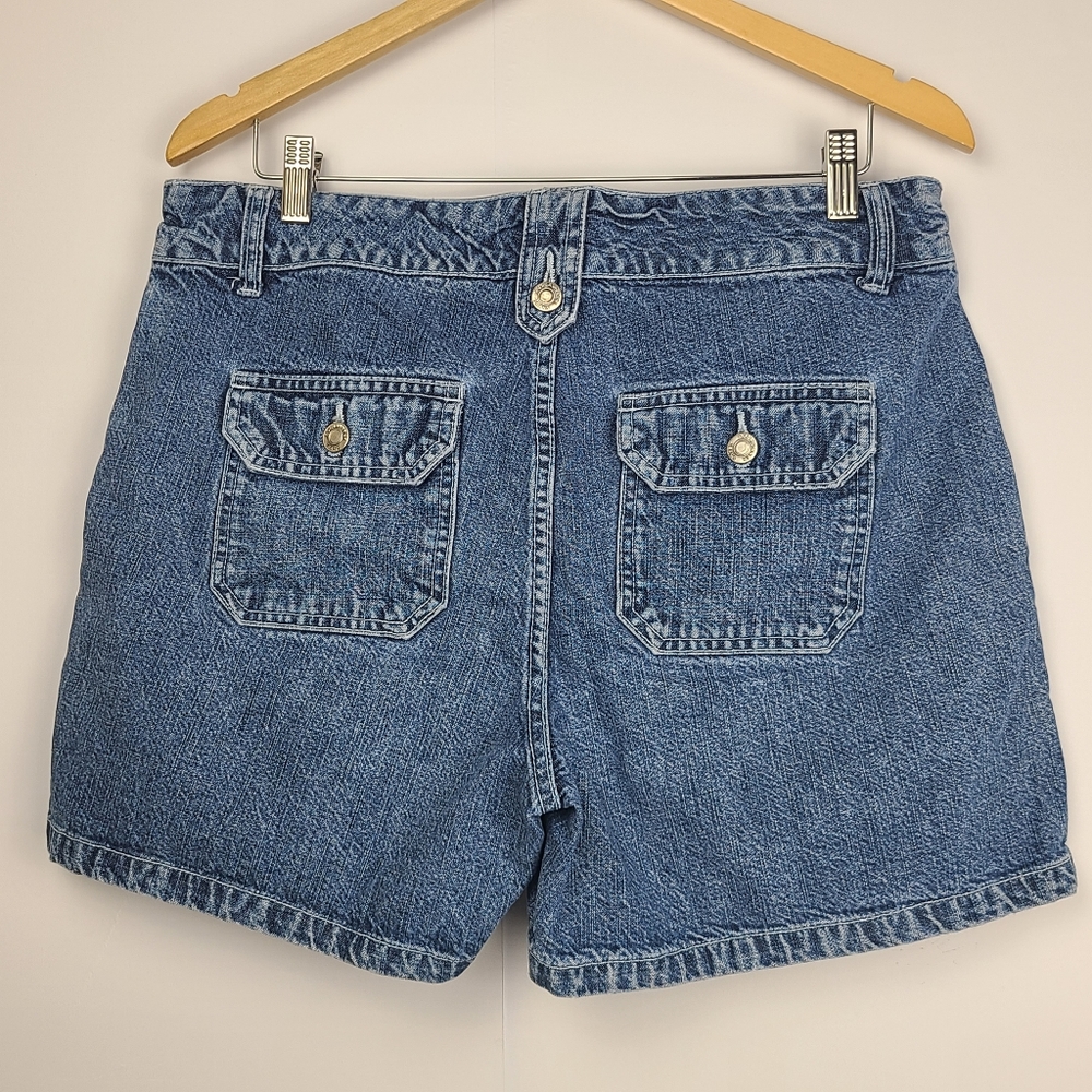 Roadrunner vintage high Waist blue y2k denim shorts classic Casual Preppy Sz 12 - Picture 2 of 8